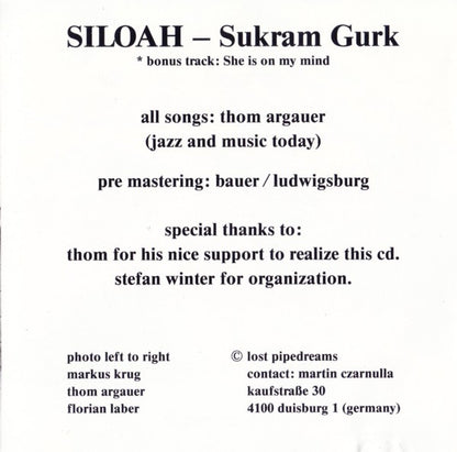 Siloah : Sukram Gurk (CD, Album, RE)