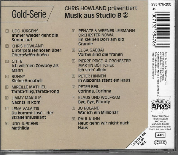 Various : Chris Howland Präsentiert Musik Aus Studio B - Folge 2 (CD, Comp)