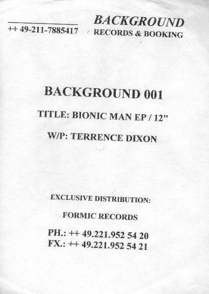 Terrence Dixon : Bionic Man EP (12", EP, W/Lbl)