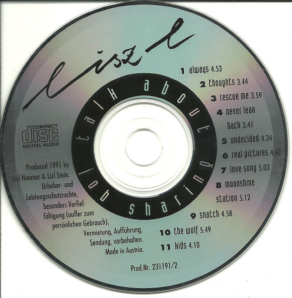 Liszl : Talk About Job Sharing (CD, Album)