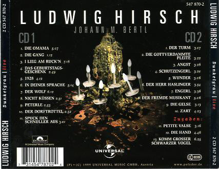 Ludwig Hirsch : Dunkelgrau - Live! (2xCD, Album)