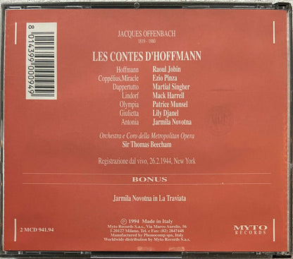 Jacques Offenbach - Raoul Jobin • Ezio Pinza • Martial Singher • Mack Harrell • Patrice Munsel • Lily Djanel • Jarmila Novotná, Sir Thomas Beecham : Les Contes D'Hoffmann (New York 1944) (2xCD, Album)