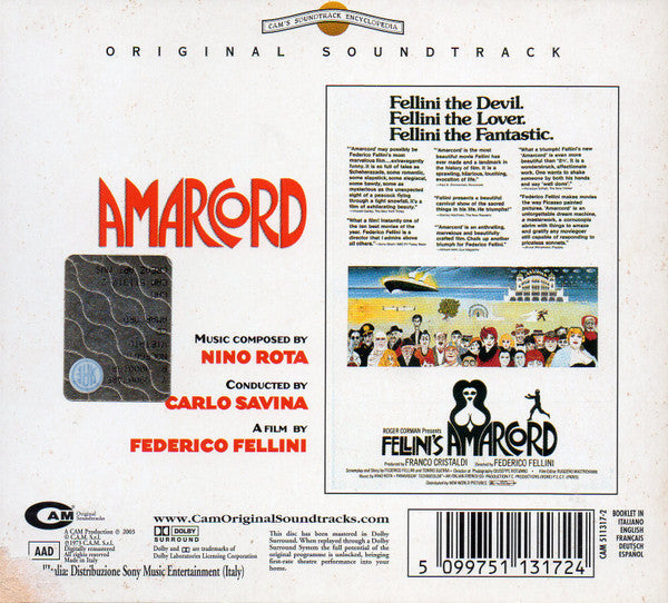 Nino Rota : Amarcord (CD, Album, RE, RM, Dol)