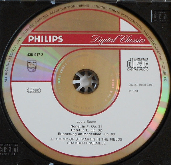 Louis Spohr, Academy Of St Martin In The Fields Chamber Ensemble* : Octet, Op. 32 / Nonet, Op. 31 (CD)
