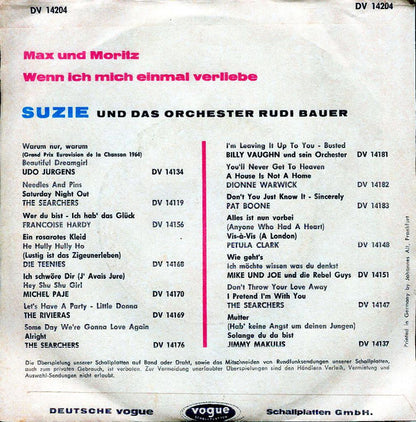 Suzie (2) : Max Und Moritz / Wenn Ich Mich Einmal Verliebe (7", Single)
