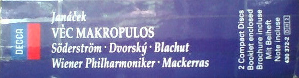 Leoš Janáček, Elisabeth Söderström, Peter Dvorský, Beno Blachut, Wiener Staatsopernchor, Wiener Philharmoniker, Sir Charles Mackerras : Věc Makropulos (2xCD, Album, RE, EDC + Box)
