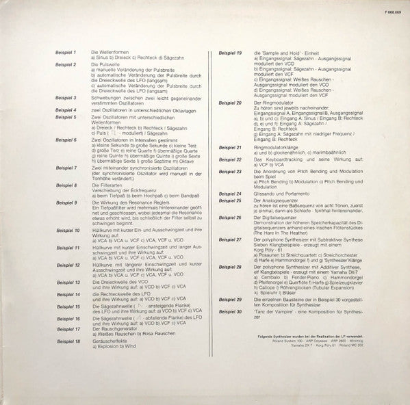 Matthias Becker : Der Synthesizer In Theorie Und Praxis (LP)