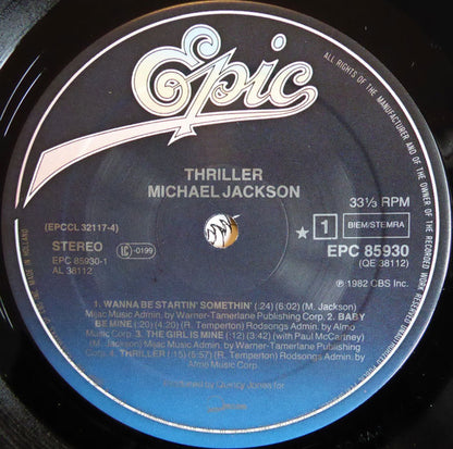 Michael Jackson : Thriller (LP, Album, Club, Gat)