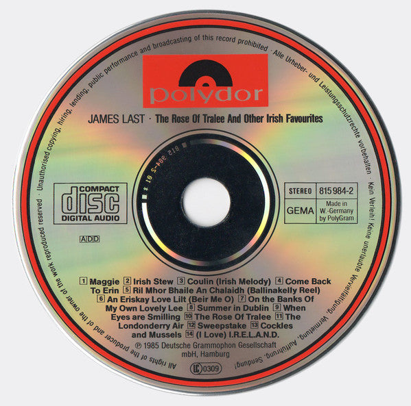 James Last And His Orchestra* : The Rose Of Tralee And Other Irish Favourites (CD, Album, RE, RP)