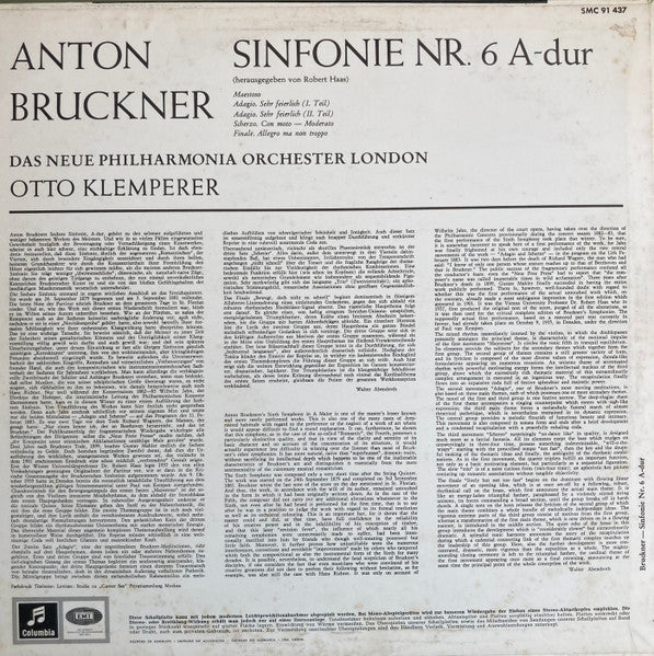 Anton Bruckner, New Philharmonia Orchestra, Otto Klemperer :  Sinfonie Nr.6 A-Dur (LP)