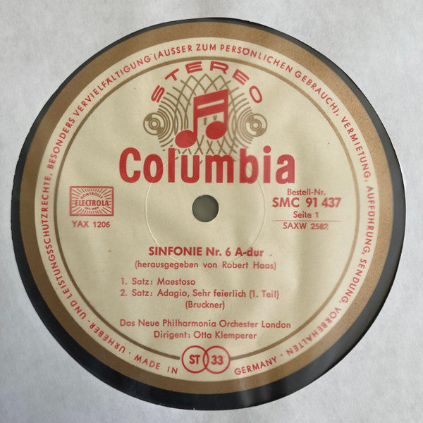 Anton Bruckner, New Philharmonia Orchestra, Otto Klemperer :  Sinfonie Nr.6 A-Dur (LP)