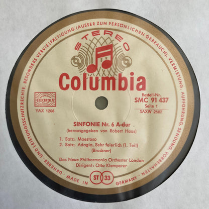 Anton Bruckner, New Philharmonia Orchestra, Otto Klemperer :  Sinfonie Nr.6 A-Dur (LP)