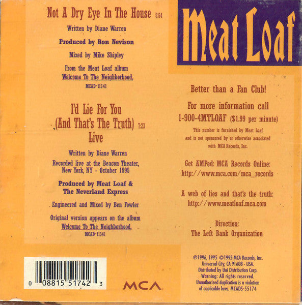Meat Loaf : Not A Dry Eye In The House (CD, Single)