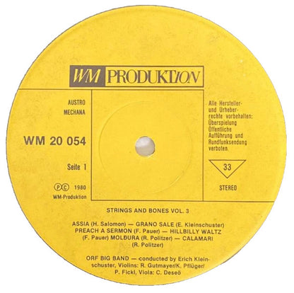 Erich Kleinschuster, ORF Big Band : Strings & Bones III (LP, Album)