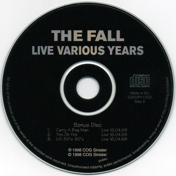 The Fall : Live Various Years (2xCD, Album)