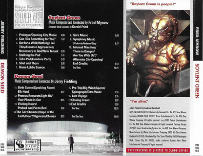 Fred Myrow / Jerry Fielding : Soylent Green / Demon Seed (Original Motion Picture Soundtrack) (CD, Album, Ltd)