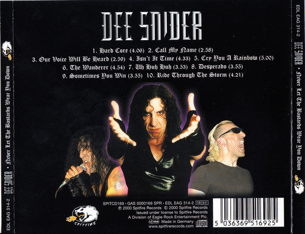 Dee Snider : Never Let The Bastards Wear You Down (CD, Album)