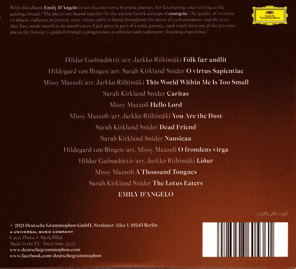 Emily D'Angelo : Enargeia (CD, Album)