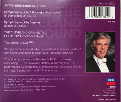 The Cleveland Orchestra, Christoph von Dohnányi : Bruckner Symphonies 4 & 9 (2xCD, Album)