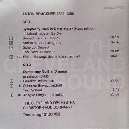 The Cleveland Orchestra, Christoph von Dohnányi : Bruckner Symphonies 4 & 9 (2xCD, Album)