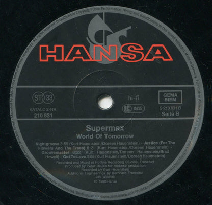 Supermax : World Of Tomorrow (LP, Album)