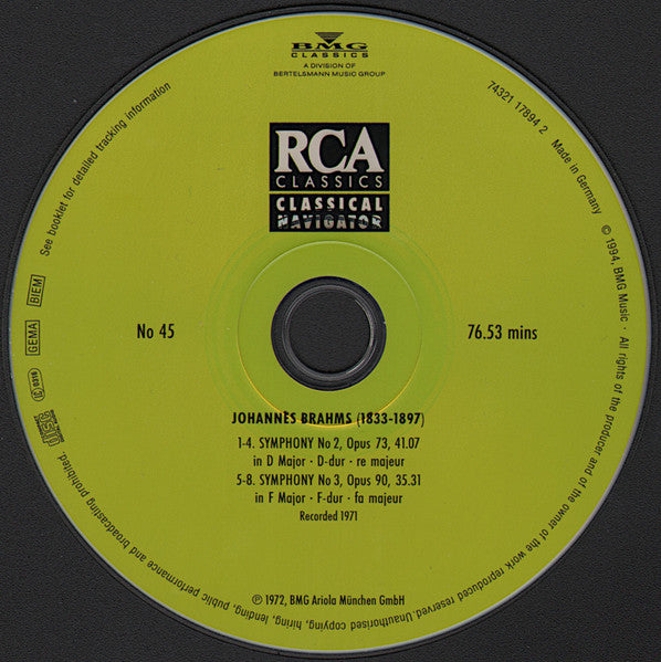 Brahms* - Staatskapelle Dresden, Kurt Sanderling : Symphony No 2 & 3  (CD, Comp)