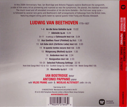 Beethoven*, Ian Bostridge, Antonio Pappano, Vilde Frang, Nicolas Altstaedt : Songs And Folksongs (CD)