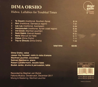 Dima Orsho : Hidwa. Lullabies For Troubled Times (CD, Album)