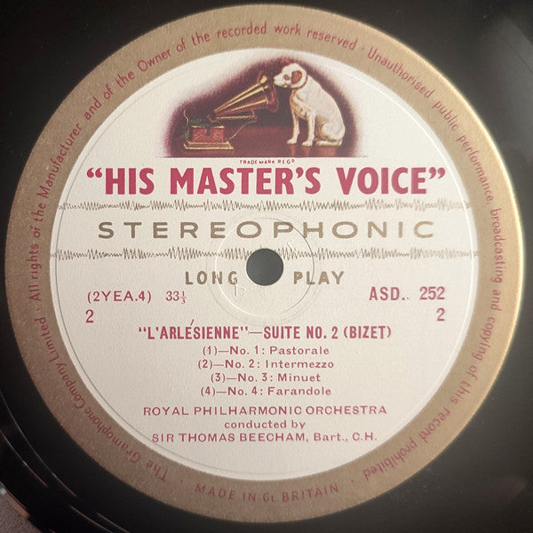 Bizet*, Sir Thomas Beecham, Bart.*, Royal Philharmonic Orchestra : "L'Arlesienne" Suites 1 & 2 (LP)