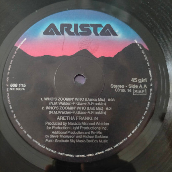 Aretha Franklin : Another Night / Who's Zoomin' Who (12")