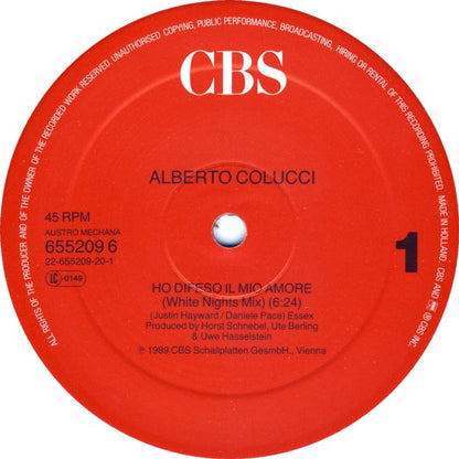Alberto Colucci : Ho Difeso Il Mio Amore (White Nights Mix) (12", Maxi)