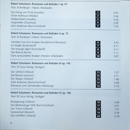 Robert Schumann - SWR Vokalensemble Stuttgart, Rupert Huber (2) : Romanzen Und Balladen Für Chor (CD)