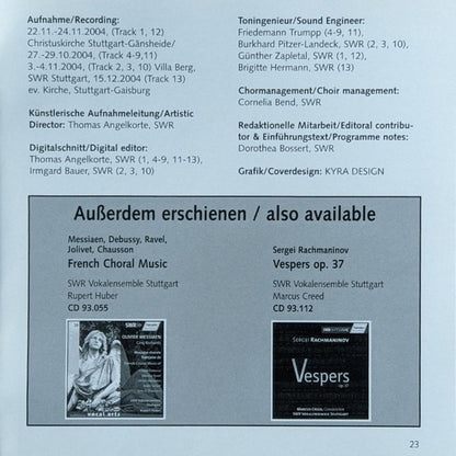 Marcus Creed, SWR Vokalensemble*, Les Percussions De Strasbourg : Strauss Nono Wagner (CD)