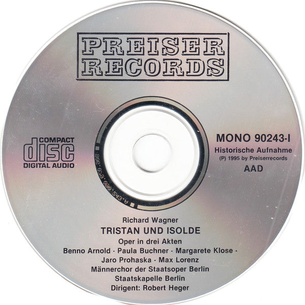 Richard Wagner, Robert Heger, Max Lorenz (2), Paula Buchner : Tristan Und Isolde (3xCD, Mono)