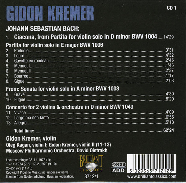 Gidon Kremer : Edition (10xCD, Comp + Box, Comp)