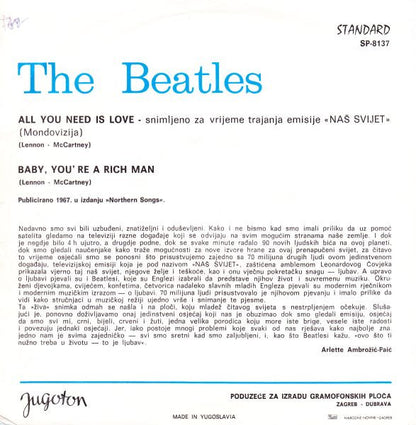 The Beatles : All You Need Is Love (7", Single)