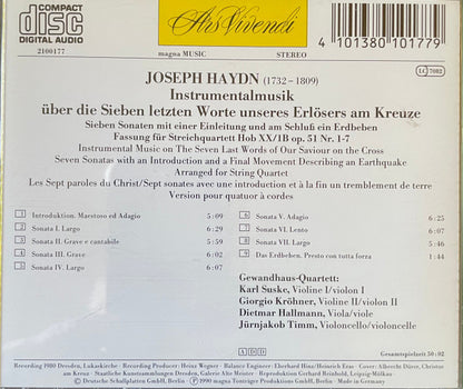 Haydn*, Gewandhaus-Quartett* : Die Sieben Letzten Worte Unseres Erlösers Am Kreuze Op.51 Nr. 1-7 Hob XX/1 B (CD)
