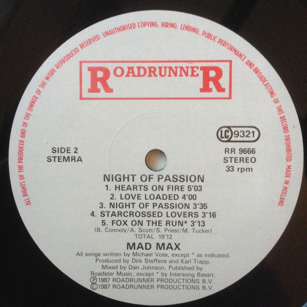 Mad Max (5) : Night Of Passion (LP, Album)
