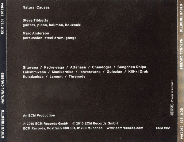 Steve Tibbetts : Natural Causes (CD, Album)