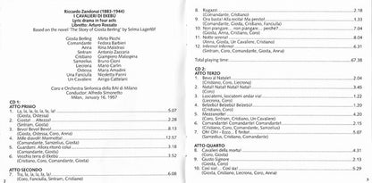 Riccardo Zandonai, Mirto Picchi, Fedora Barbieri, Orchestra Sinfonica Di Milano Della RAI, Alfredo Simonetto : I Cavalieri Di Ekebù (CD, Mono)