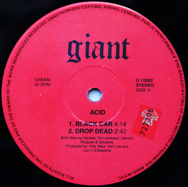 Acid : Black Car (12", EP)