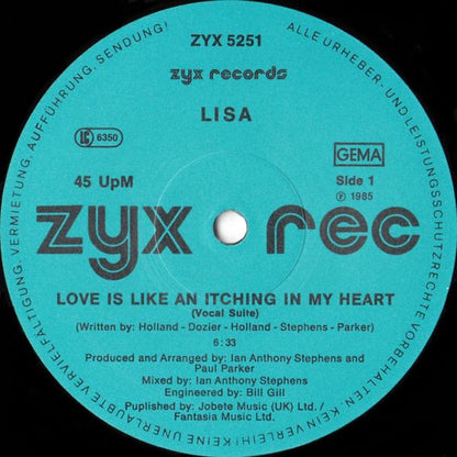 Lisa (2) : Love Is Like An Itching In My Heart (12")