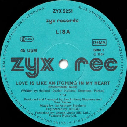 Lisa (2) : Love Is Like An Itching In My Heart (12")