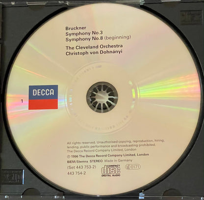 Bruckner*, The Cleveland Orchestra, Christoph von Dohnányi : Symphonies N°3 & 8 (2xCD)
