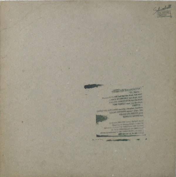Embryo (3) & Yoruba Dun Dun Orchester Feat. Muraina Oyelami : Embryo & Yoruba Dun Dun Orchester Feat. Muraina Oyelami (LP, Album)