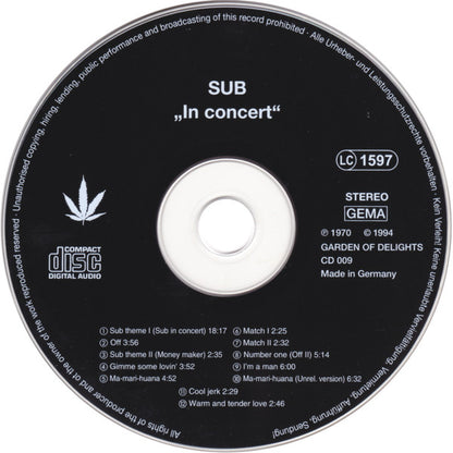 The Sub : In Concert (CD, Album, RE, RP)