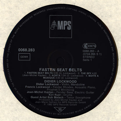 Didier Lockwood : Fasten Seat Belts (LP, Album)