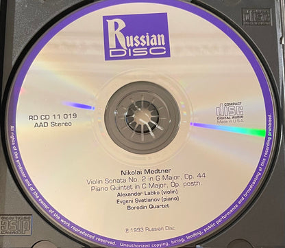 Medtner*, Alexander Labko, Evgeny Svetlanov* - Borodin Quartet* : Violin Sonata N° 2 • Piano Quintet  (CD, Comp)