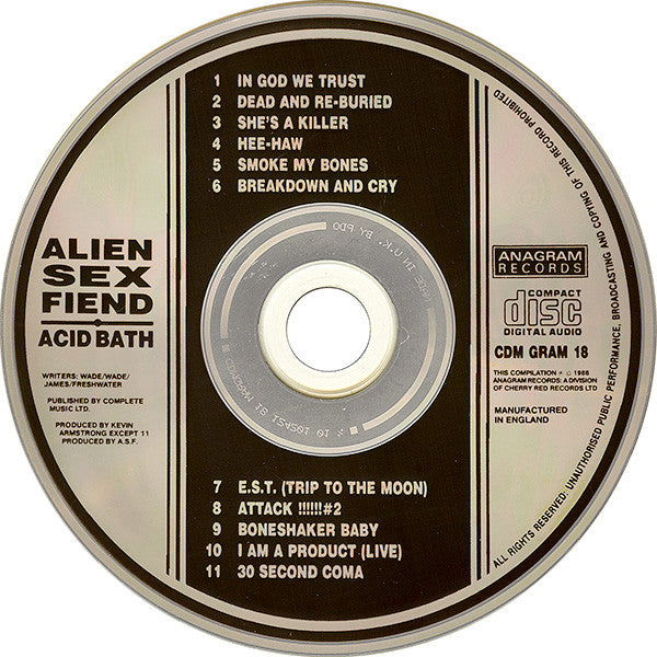 Alien Sex Fiend : Acid Bath (CD, Album)