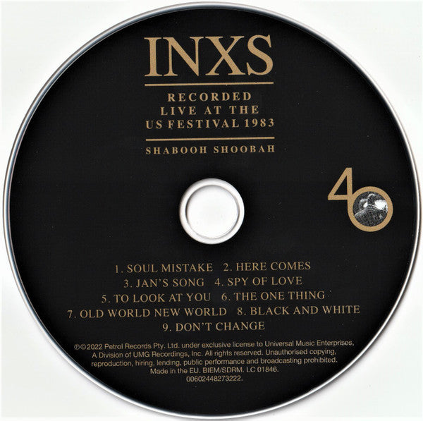 INXS : Recorded Live At The US Festival 1983 (Shabooh Shoobah) (CD, Album)